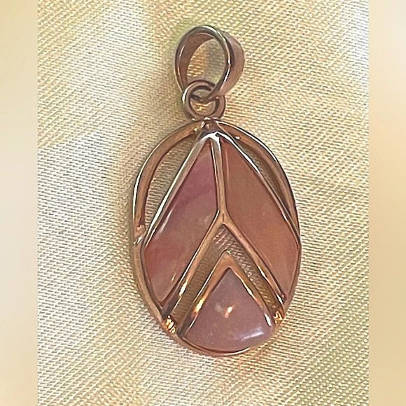 Pink Opal Rose Gold Over Sterling Silver Pendant & 18KGP Chain - Picture 8 of 8